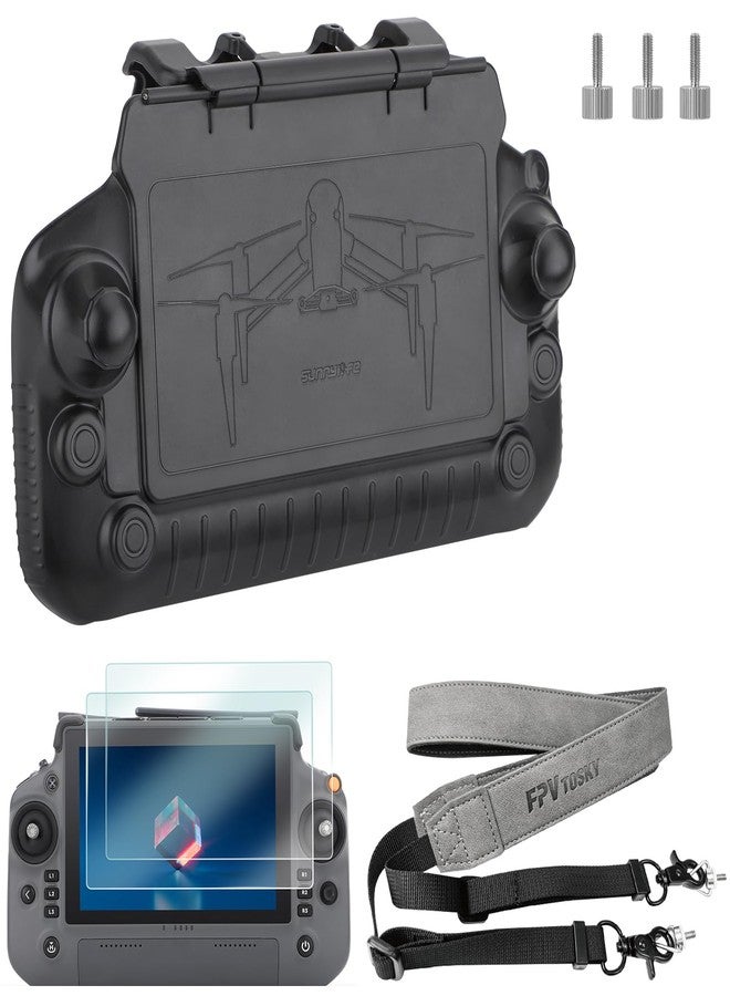 اف بي في توسكاي مجموعة 3 في 1 من واقي الشمس RC Plus + واقيان للشاشة + حبل تعليق للرقبة لطائرة DJI RC Plus، متوافقة مع طائرات DJI Inspire 3 / Agras T20P T25 T40 T50 / Matrice M30 M30T / Matrice 350 RTK - Image 1
